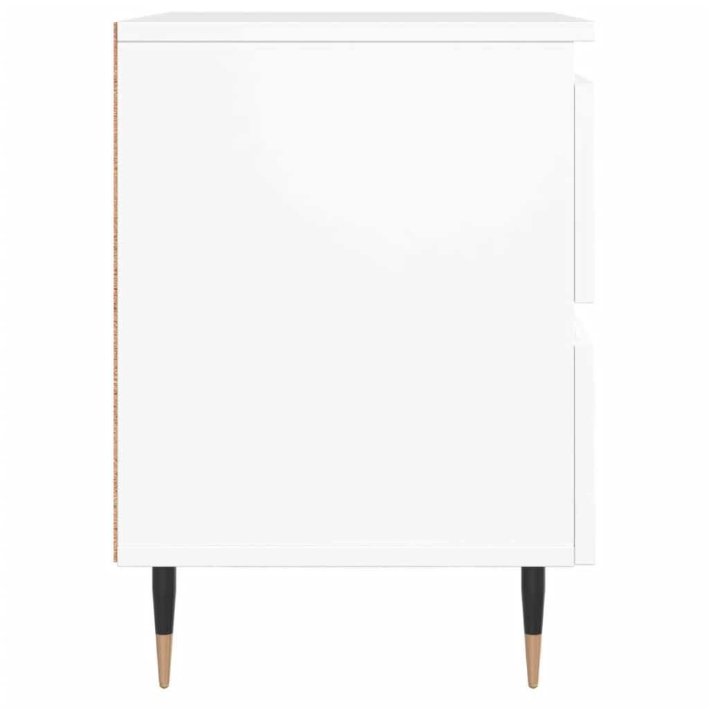 White Engineered Wood Bedside Cabinets Set, 40x35x50cm, 2-Pack