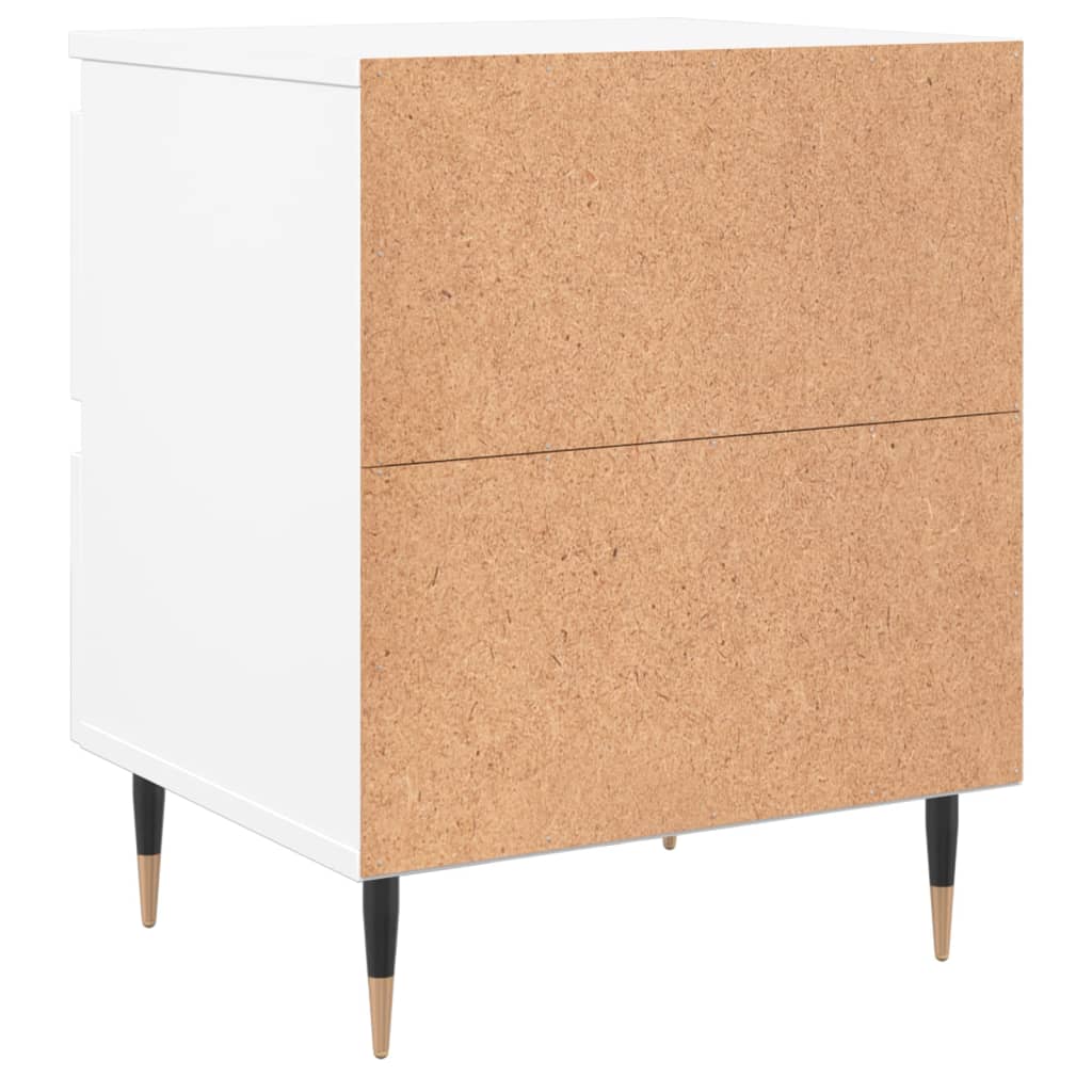 White Engineered Wood Bedside Cabinets Set, 40x35x50cm, 2-Pack