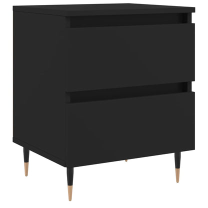 Sleek Black Bedside Cabinet 40x35x50 cm - Engineered Wood