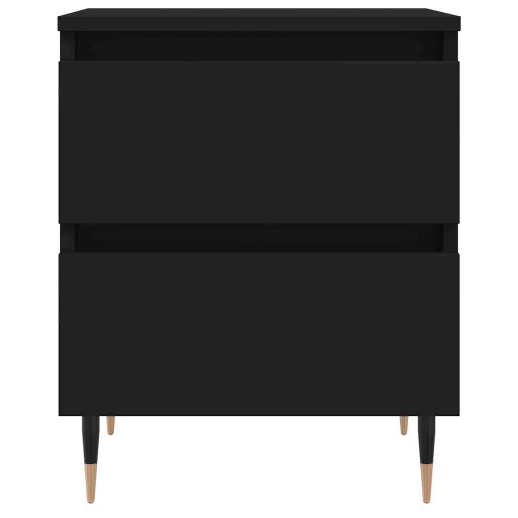 Sleek Black Bedside Cabinet 40x35x50 cm - Engineered Wood