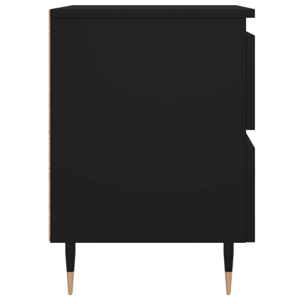 Sleek Black Bedside Cabinet 40x35x50 cm - Engineered Wood