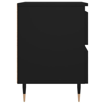 Sleek Black Bedside Cabinet 40x35x50 cm - Engineered Wood