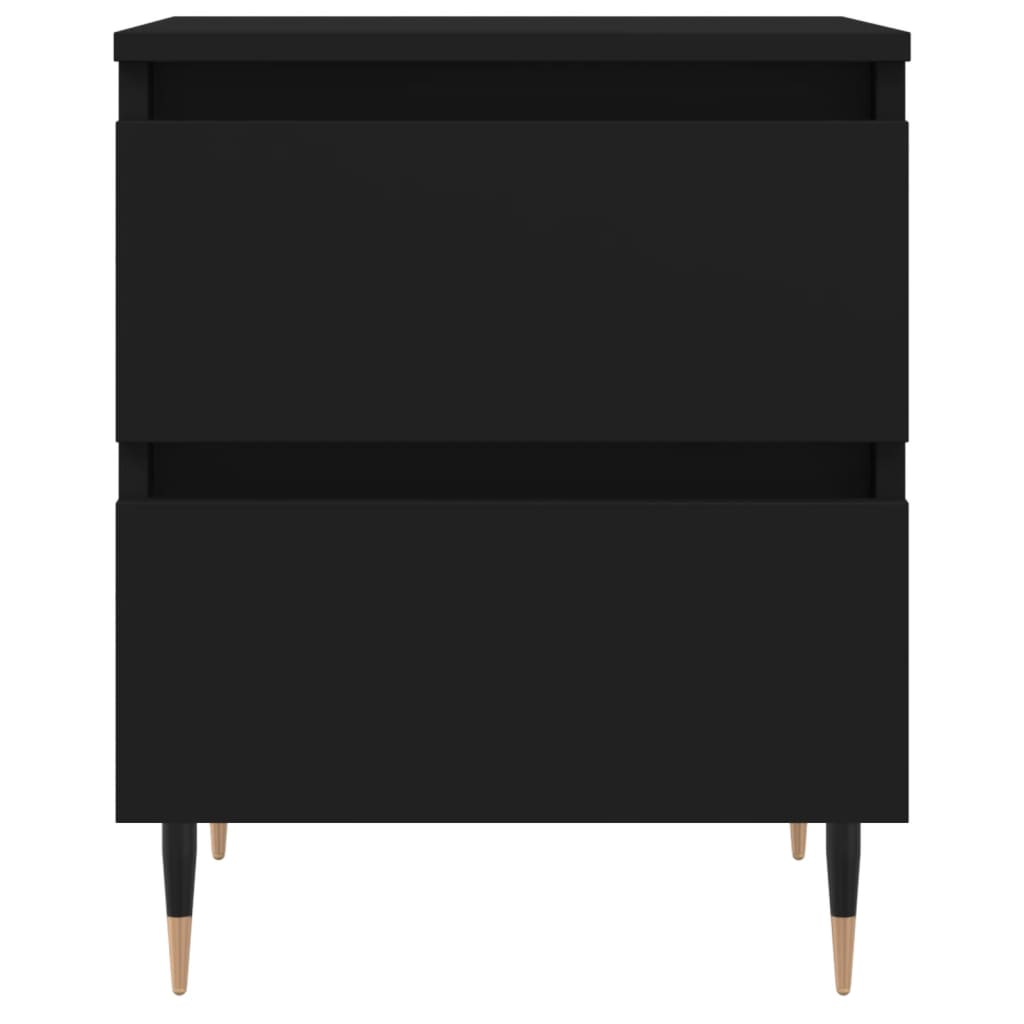 Black Bedside Cabinets Set of 2, 40x35x50cm, Engineered Wood