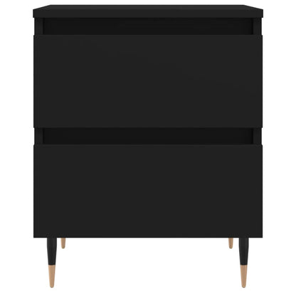 Black Bedside Cabinets Set of 2, 40x35x50cm, Engineered Wood