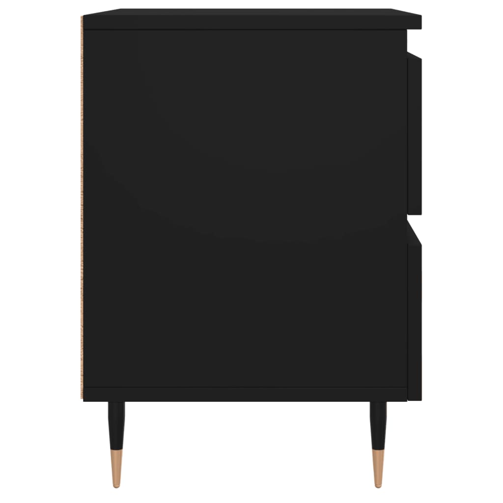 Black Bedside Cabinets Set of 2, 40x35x50cm, Engineered Wood