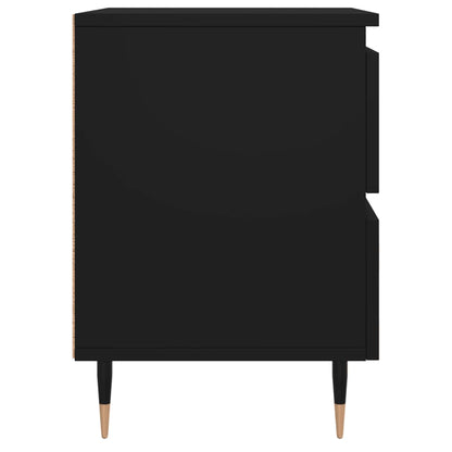 Black Bedside Cabinets Set of 2, 40x35x50cm, Engineered Wood