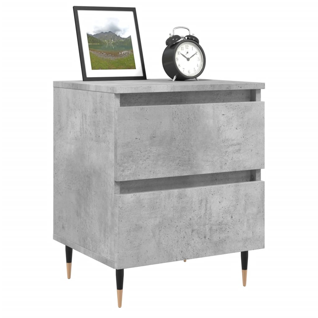 Concrete Grey Bedside Cabinet 40x35x50 cm – Engineered Wood Design