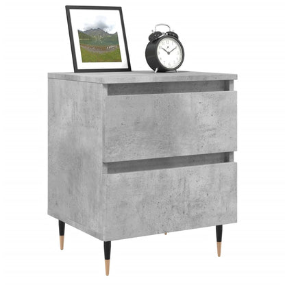 Concrete Grey Bedside Cabinet 40x35x50 cm – Engineered Wood Design