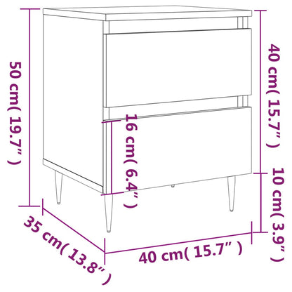 Concrete Grey Bedside Cabinet 40x35x50 cm – Engineered Wood Design