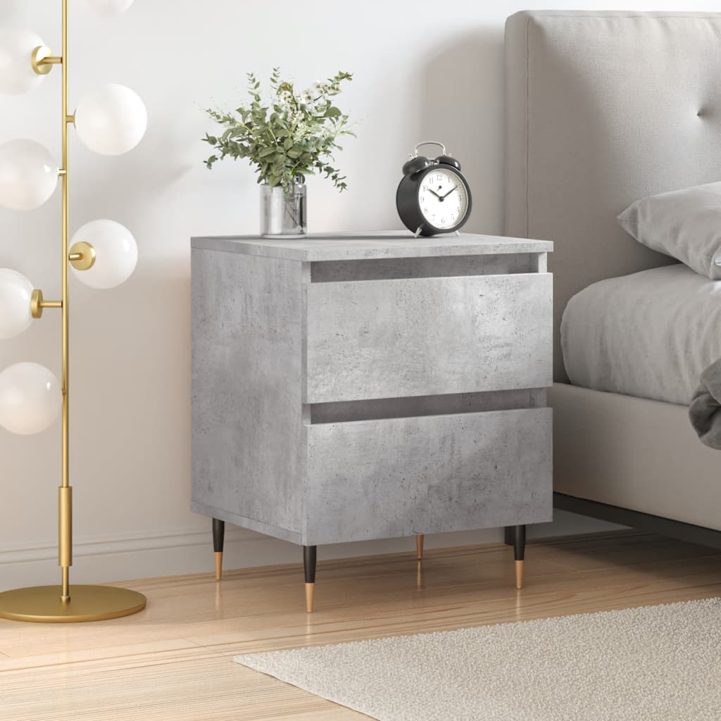 Concrete Grey Bedside Cabinet 40x35x50 cm – Engineered Wood Design