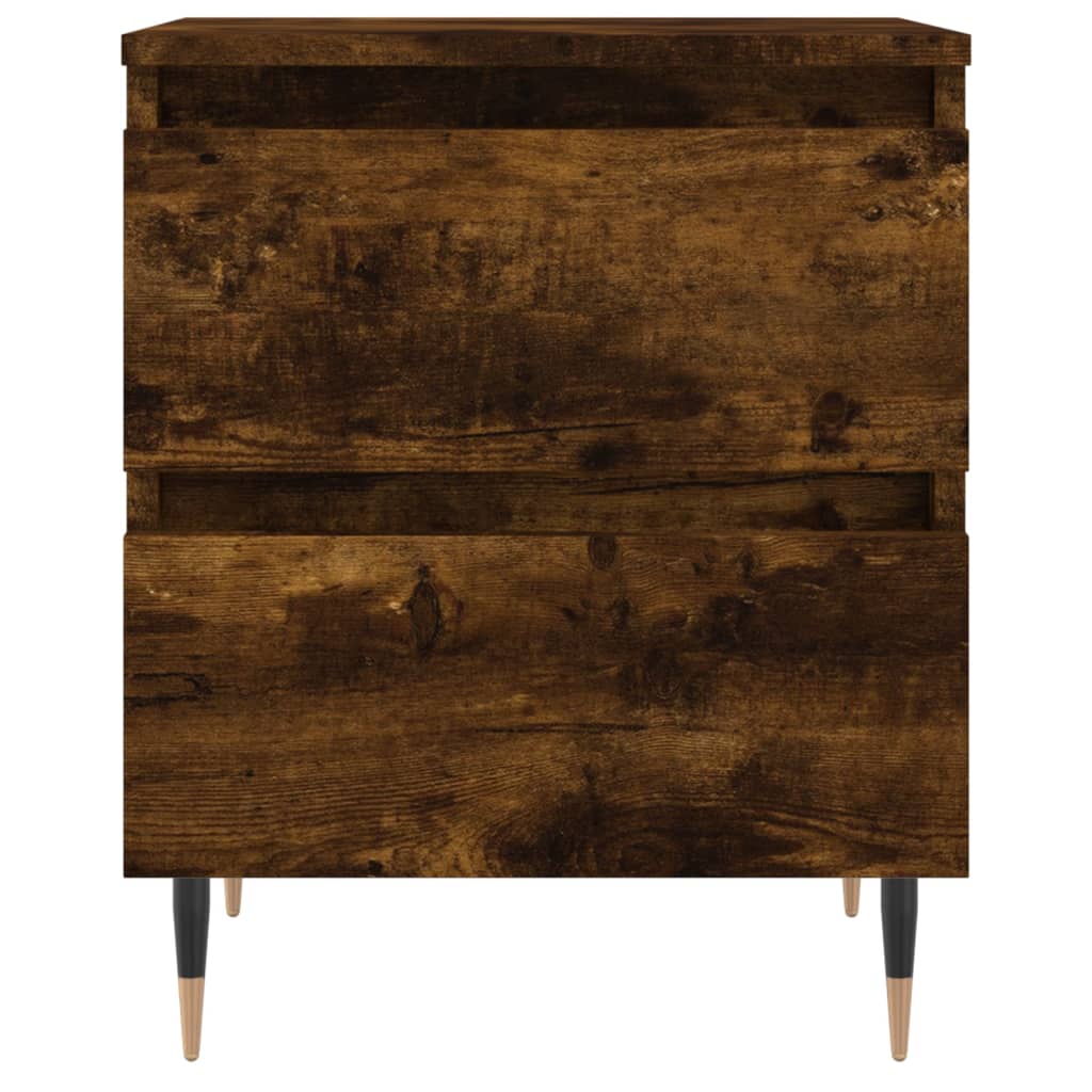 Smoked Oak Bedside Cabinets Set of 2 - 40x35x50 cm Engineered Wood
