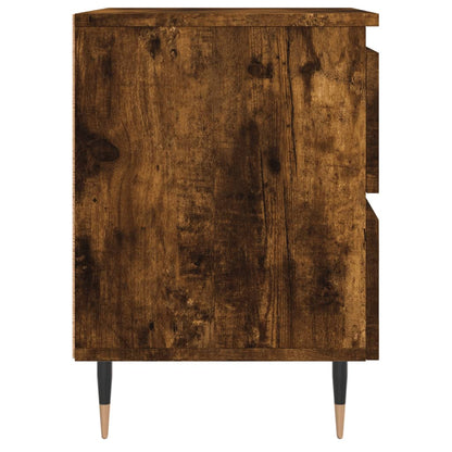 Smoked Oak Bedside Cabinets Set of 2 - 40x35x50 cm Engineered Wood