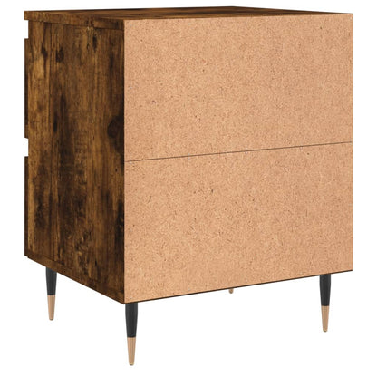 Smoked Oak Bedside Cabinets Set of 2 - 40x35x50 cm Engineered Wood
