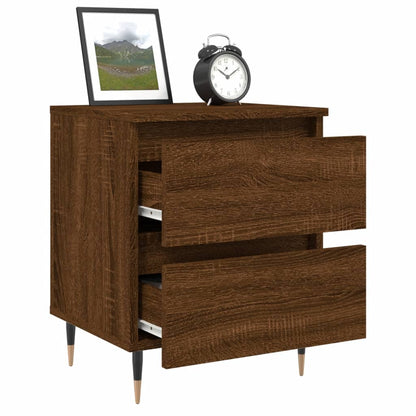 Brown Oak Bedside Cabinets, Set of 2, 40x35x50 cm, Engineered Wood