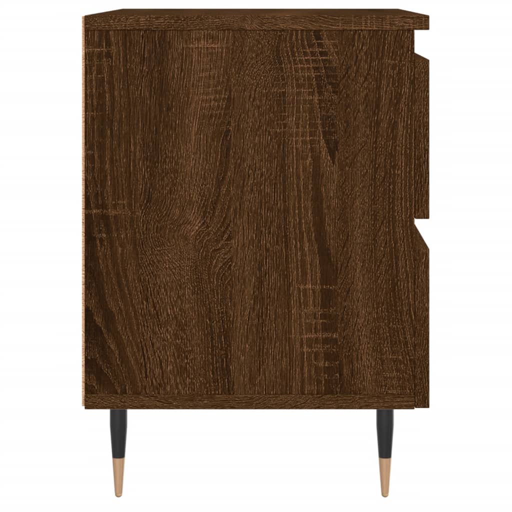 Brown Oak Bedside Cabinets, Set of 2, 40x35x50 cm, Engineered Wood