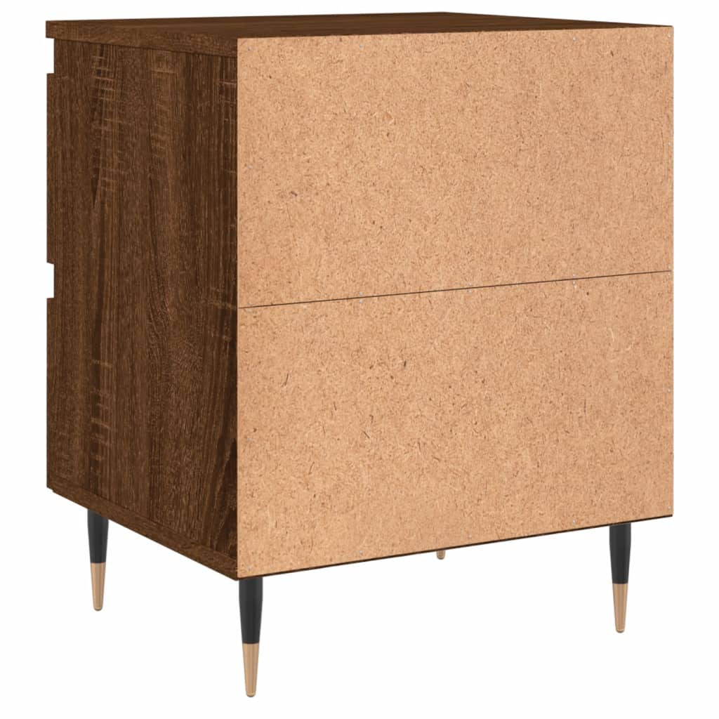 Brown Oak Bedside Cabinets, Set of 2, 40x35x50 cm, Engineered Wood