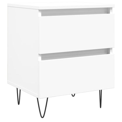 White Engineered Wood Bedside Cabinet 40x35x50 cm