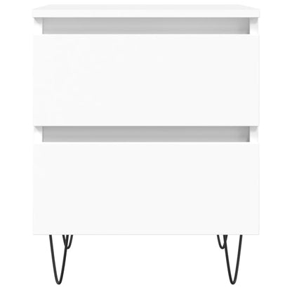 White Engineered Wood Bedside Cabinet 40x35x50 cm