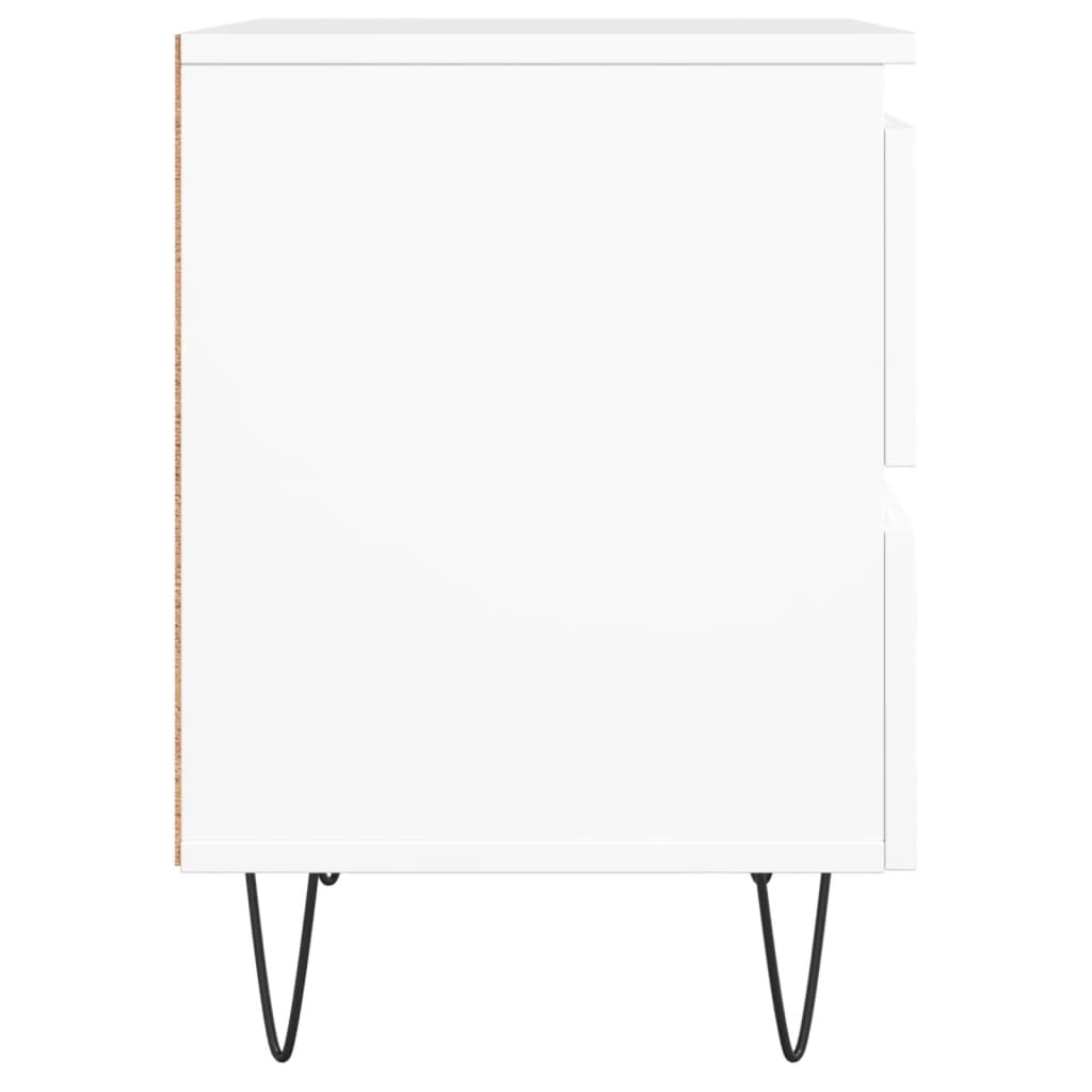 White Engineered Wood Bedside Cabinet 40x35x50 cm