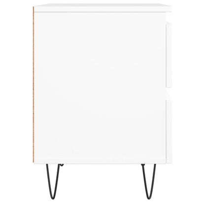 White Engineered Wood Bedside Cabinet 40x35x50 cm
