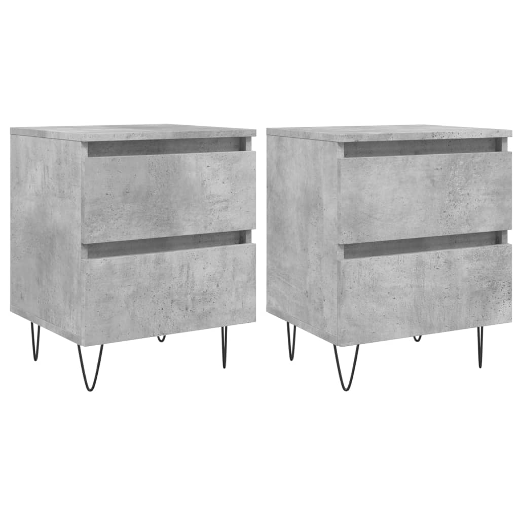 Concrete Grey Bedside Cabinets 2pcs, 40x35x50cm - Engineered Wood