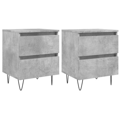 Concrete Grey Bedside Cabinets 2pcs, 40x35x50cm - Engineered Wood