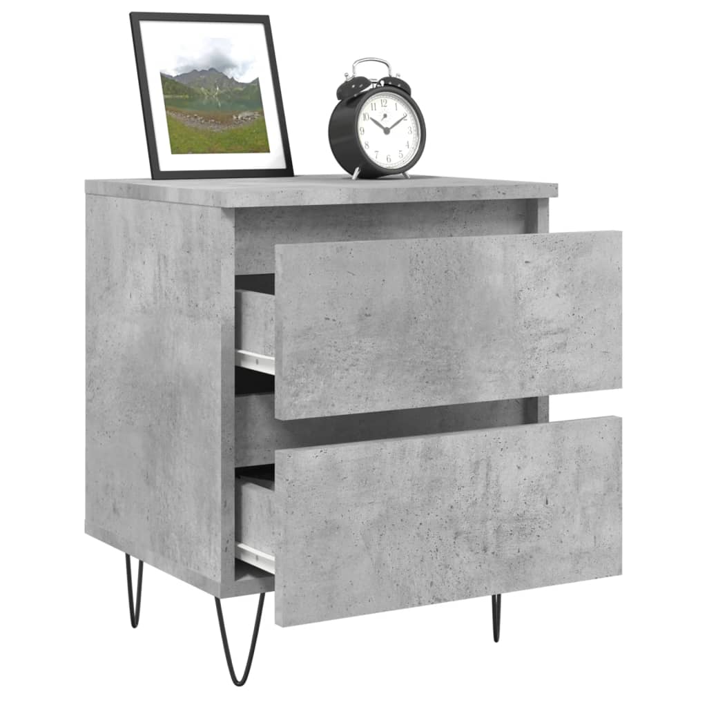 Concrete Grey Bedside Cabinets 2pcs, 40x35x50cm - Engineered Wood