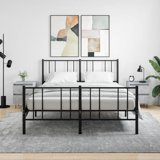 Concrete Grey Bedside Cabinets 2pcs, 40x35x50cm - Engineered Wood