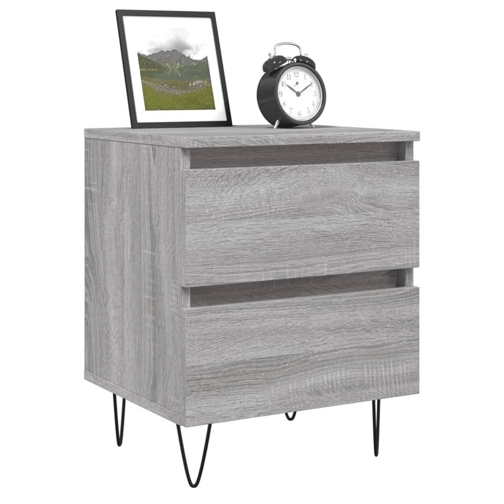 Modern Grey Sonoma Bedside Cabinet 40x35x50 cm - Engineered Wood