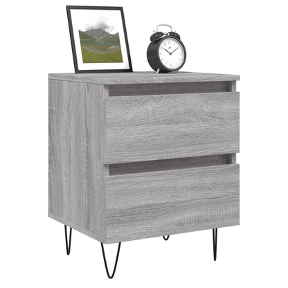 Modern Grey Sonoma Bedside Cabinet 40x35x50 cm - Engineered Wood