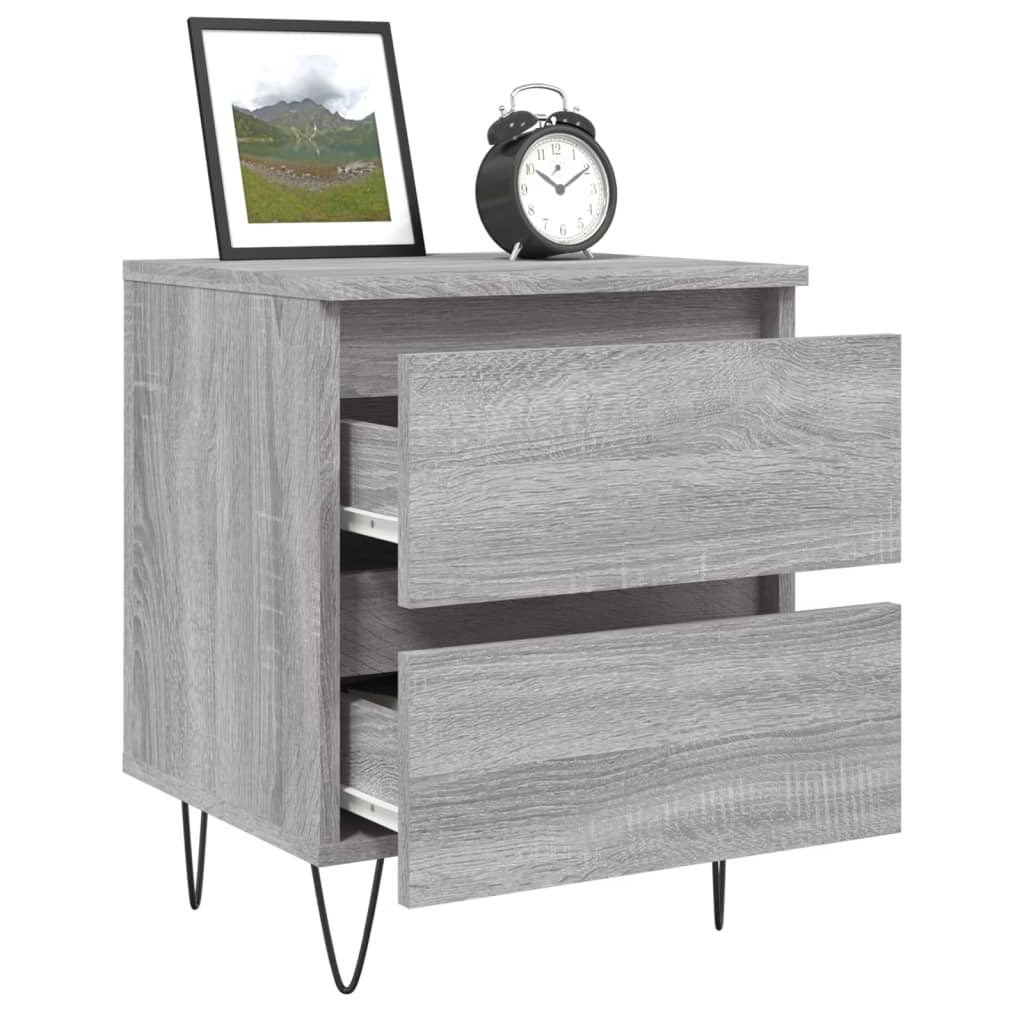 Modern Grey Sonoma Bedside Cabinet 40x35x50 cm - Engineered Wood