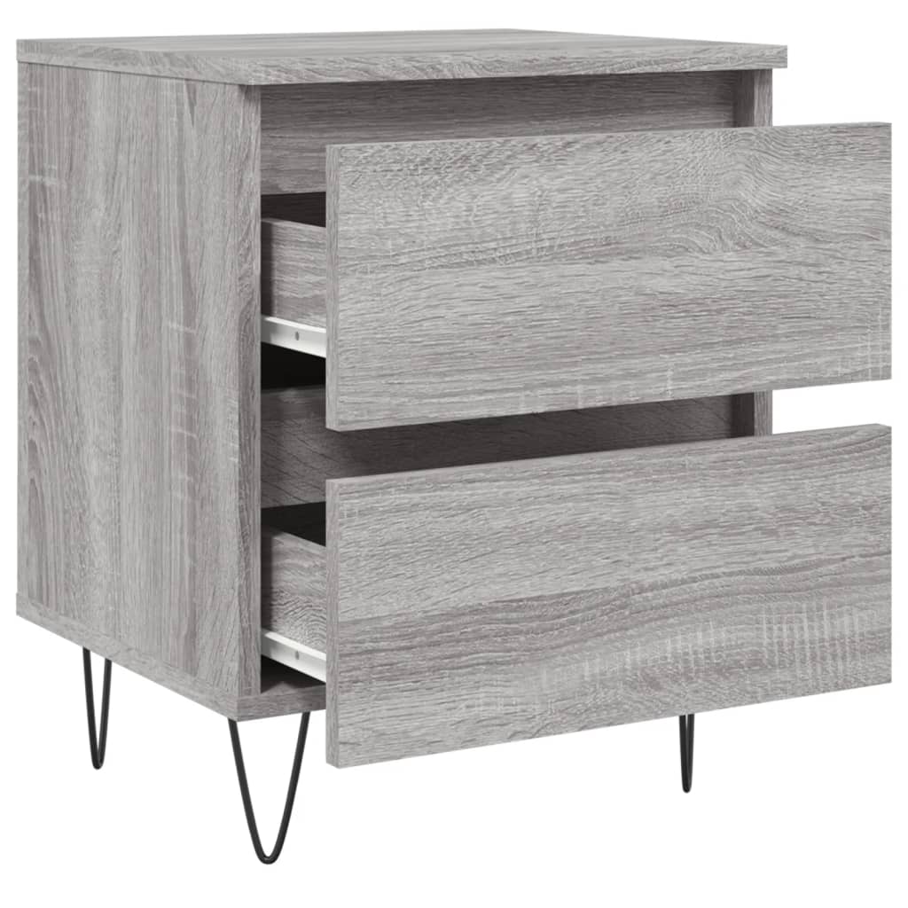 Modern Grey Sonoma Bedside Cabinet 40x35x50 cm - Engineered Wood