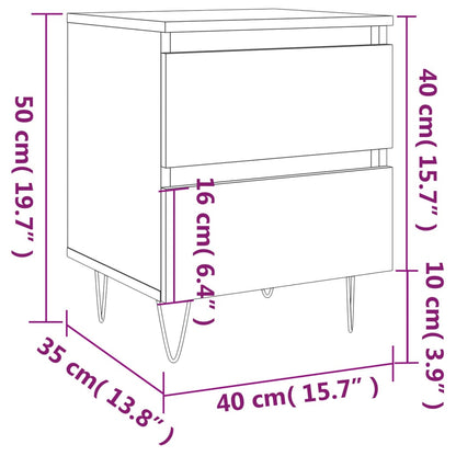 Modern Grey Sonoma Bedside Cabinet 40x35x50 cm - Engineered Wood