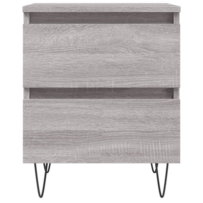 Grey Sonoma Bedside Cabinets Set of 2 - Engineered Wood, 40x35x50 cm