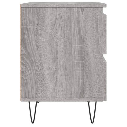 Grey Sonoma Bedside Cabinets Set of 2 - Engineered Wood, 40x35x50 cm