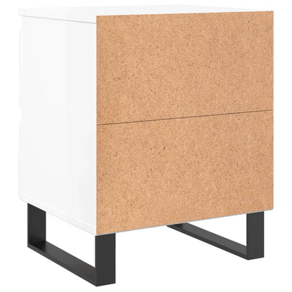 High Gloss White Bedside Cabinets Set, Engineered Wood, 2 Pcs