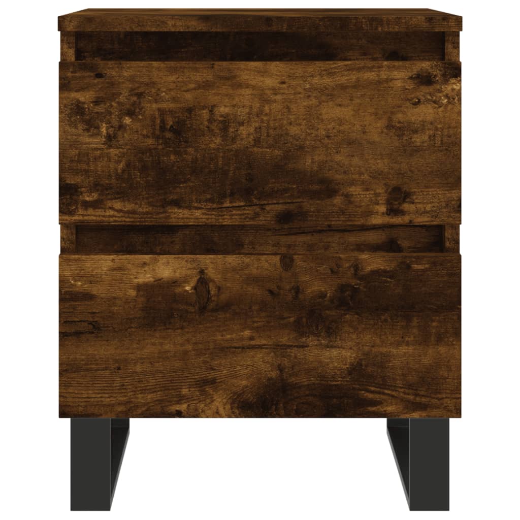 Smoked Oak Bedside Cabinets Set 2pcs, Engineered Wood, 40x35x50 cm
