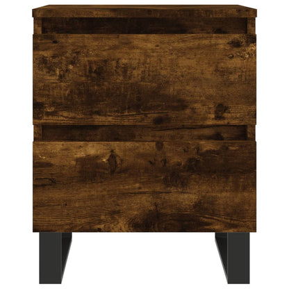 Smoked Oak Bedside Cabinets Set 2pcs, Engineered Wood, 40x35x50 cm