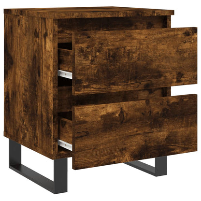 Smoked Oak Bedside Cabinets Set 2pcs, Engineered Wood, 40x35x50 cm