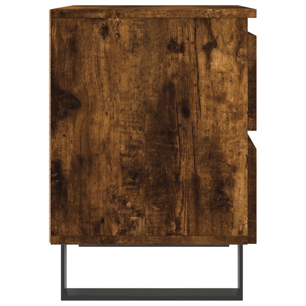 Smoked Oak Bedside Cabinets Set 2pcs, Engineered Wood, 40x35x50 cm