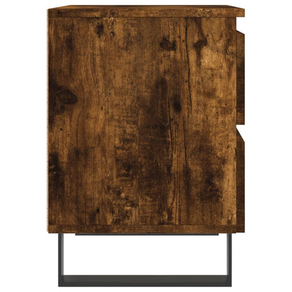 Smoked Oak Bedside Cabinets Set 2pcs, Engineered Wood, 40x35x50 cm