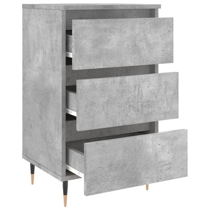 Concrete Grey Bedside Cabinets Set of 2 - Engineered Wood, 40x35x69cm