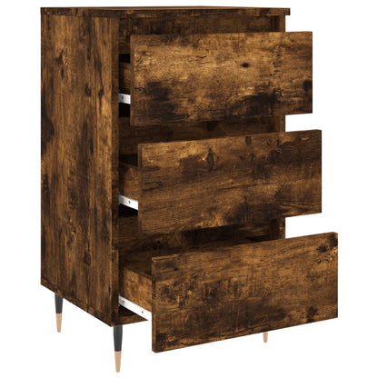 Smoked Oak Bedside Cabinets Set of 2 - 40x35x69 cm Engineered Wood