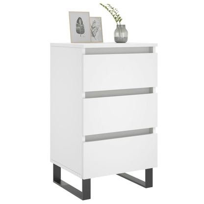 White Bedside Cabinets Set of 2, 40x35x69 cm - Engineered Wood