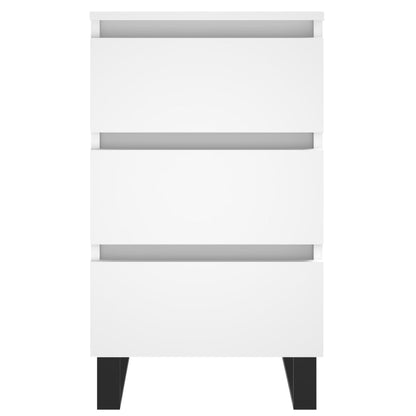 White Bedside Cabinets Set of 2, 40x35x69 cm - Engineered Wood