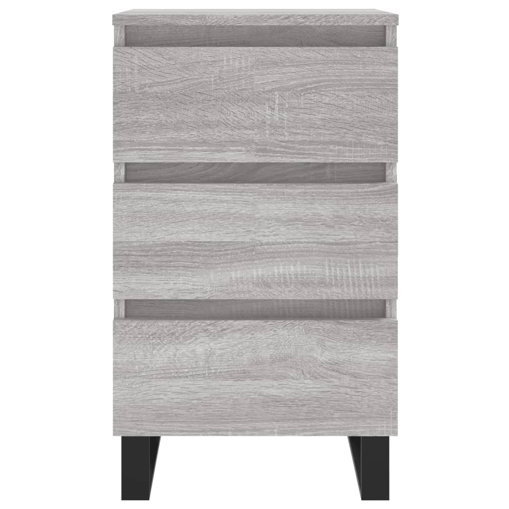 2 Grey Sonoma Bedside Cabinets 40x35x69 cm Engineered Wood