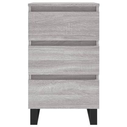 2 Grey Sonoma Bedside Cabinets 40x35x69 cm Engineered Wood