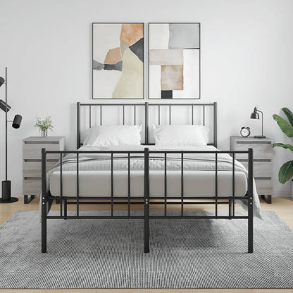 2 Grey Sonoma Bedside Cabinets 40x35x69 cm Engineered Wood