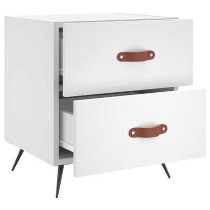 White Bedside Cabinet 40x35x47.5 cm - Engineered Wood