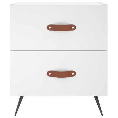 White Bedside Cabinet 40x35x47.5 cm - Engineered Wood